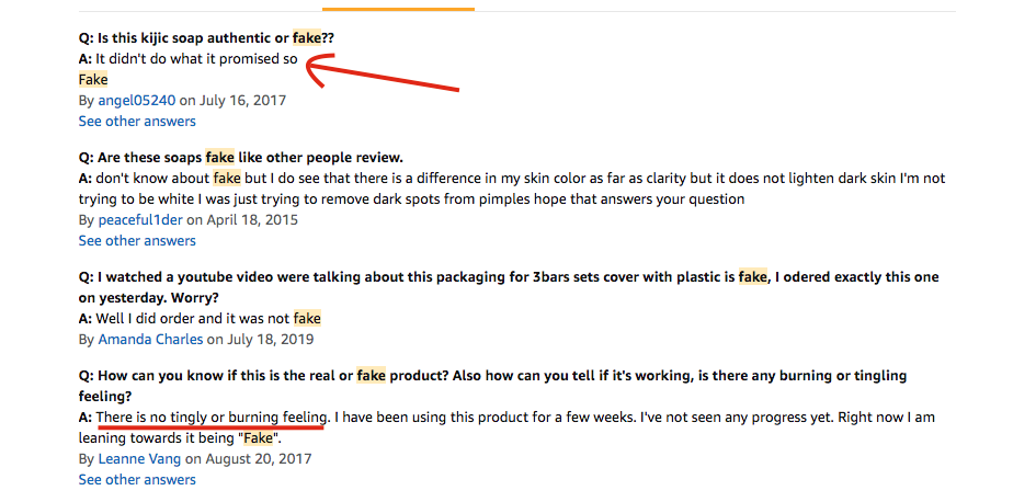 fake kojic acid soap